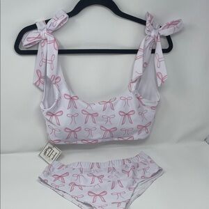 Hammer Hill Pink Bow Bikini Set Size Medium Brand New W/Tags